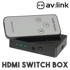 HDMI 1080p 4K Mini 3 Way Remote Control TV Monitor Selector Switcher Switch Box