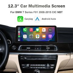 12.3" Car Multimedia Linux Screen with Apple CarPlay & Android Auto For BMW 7 Series F01 2008-2015 with CIC/NBT System