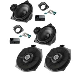 Audison Prima APBMW K4M 2 Way Component Speaker Kit and Audison 8 Inch Under Seat Car Subwoofer For BMW