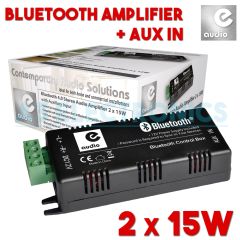 2 x 15w Bluetooth & Aux Mini Small Home Amplifier With Speaker Cables & PSU