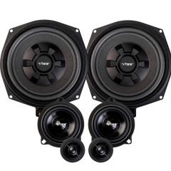 Vibe OPTISOUNDBMWF-V4 BMW Custom Fit 345 Watts 3 Way Component Door Speakers and Under-Seat Subwoofer Package