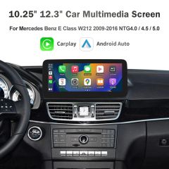 10.25" / 12.3" Car Multimedia Linux Screen with Apple CarPlay & Android Auto For Mercedes-Benz E Class W212 2009-2016 NTG 4.5/4.7/5.0
