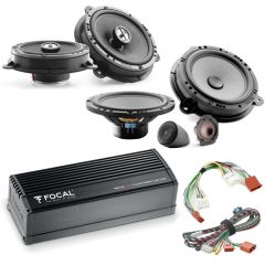 Focal Inside Car Audio Upgrade 2 Way Component and Coaxial Speaker Kit plus Amplifier for Nissan, Dacia