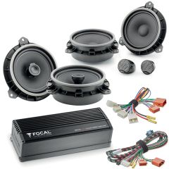 Focal Inside Car Audio Upgrade 2 Way Component and Coaxial Speaker plus Amplifier Package for Toyota Vehicles