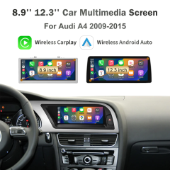 8.9" / 12.3" Car Multimedia Linux Screen with Apple CarPlay & Android Auto For AUDI A4, A5 2008-2020 with MIB, Low-end, High-end System