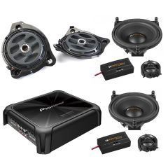 Match Mercedes Audio Upgrade Custom Package with 2-Way Component Speakers, Woofers and Amplifier