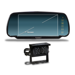 7" Mirror Monitor Reversing Parking Camera & Wiring Kit - For Trucks Vans Lorry