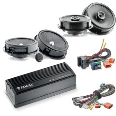 Focal Inside Volkswagen Car Audio Upgrade 2 Way Component and Coaxial Speaker plus Amplifier Package