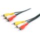 3m - 3 RCA Phono AV To Male Audio Video Cable/Lead For TV DVD Player Satellite