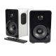 White Bookshelf Speakers, Modern 3.5'' Woofers and 1'' Dome Tweeters with Active Bluetooth