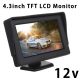 4.3 Inch 12v In Car Dash LCD TFT Monitor Screen For Rearview Camera Car PC Movie