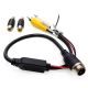 4 Pin Male Aviation to RCA AV Cable Lead Adaptor Convertor For CCTV Reverse Cams