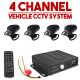 4x Cameras Vehicle CCTV DVR In Car Taxi Van Camera Security Monitoring System