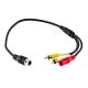 4 Pin Male Aviation to Male RCA AV Cable Lead Convertor For CCTV Reverse Cams