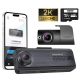 THINKWARE Q200 2CH Dash Cam 2K Front 1080P Rear Car Dashboard Camera, WiFi, Speed Red Light Alerts, Parking Monitor, Night Vision, GPS, 32GB MicroSD