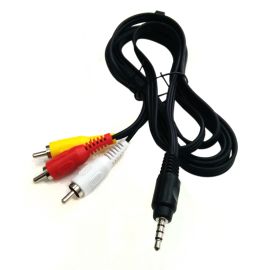 3.5mm 3 RCA AV Audio Composite Video Cable Lead for Sony Canon JVC Camera