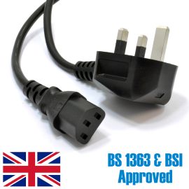 5M IEC C13 TO UK PLUG MAINS POWER CABLE KETTLE LEAD LCD LED TV PLASMA PC PRINTER