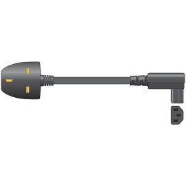 5m Metre Right Angle Power Cord Kettle Lead Printer Cable UK Plug IEC C13 3 Pin