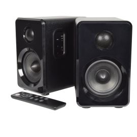 Black Bookshelf Speakers, Modern 3.5'' Woofers and 1'' Dome Tweeters with Active Bluetooth