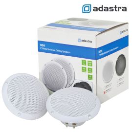 Water Resistant Speakers 80w - 5" Pair Ceiling or Wall Mountable (White) IP35
