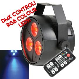 QTX PAR12 RGB DMX Mini Par Light - 3 x 4W LED with IR Remote Control