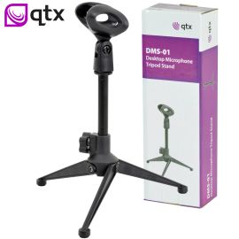 Desktop Studio Adjustable Microphone Tripod Stand & Mic Holder Clip