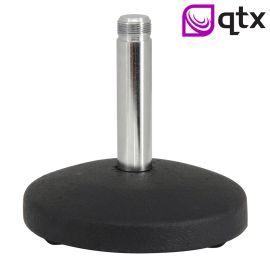 Black/Chrome Silver Heavy Cast Metal Base Desk Microphone Mic Stand