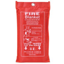 New Home Safety Fire Blanket Large 1m x 1m In Case Kitchen Quick Release Protection