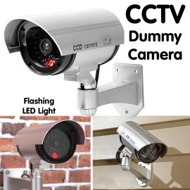 Dummy Security Cam Camera CCTV Surveillance with Flashing Red LED Light