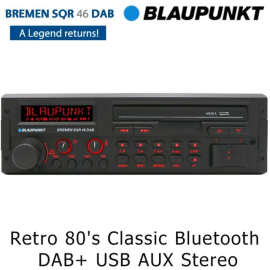 Blaupunkt Bremen SQR 46 DAB - Retro Classic Bluetooth Radio DAB+ USB Stereo for Cars