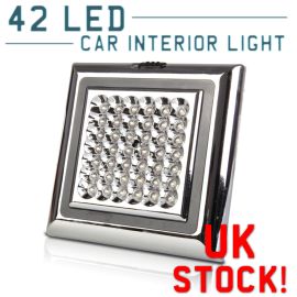 12v 42 LED White Interior Roof Ceiling Light Car Van Truck Caravan Taxi Lamp