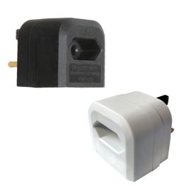 2Pin to 3Pin Electric Shaver Oral-B Braun Toothbrush Plug Adaptor - WHITE & BLACK