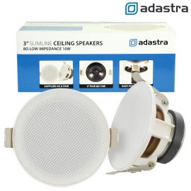 SL3 3" Inch Slimline High Quality Ceiling Speakers Easy Fit Clips - 10W