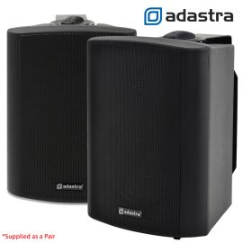2x Black Wall Mount Weatherproof Speakers PA 100v Background Music System - 140W