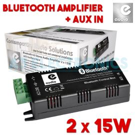 2 x 15w Bluetooth & Aux Mini Small Home Amplifier With Speaker Cables & PSU
