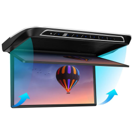 17.3“ FHD 1080P IPS Screen Octa-core Motorized Android Car TV Auto Flip Down Monitor with HDR10+ 8K UHD Video Superior Sound and Screen Mirroring HDMI Input