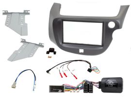 CTKHD17 Dark Grey Double Din Car Stereo Fascia Fitting Kit for Honda Jazz 2008-2014