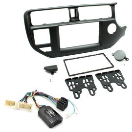 Kia Rio 2011-15 Double Din Fascia Panel Steering Controls Car Stereo Fitting Kit