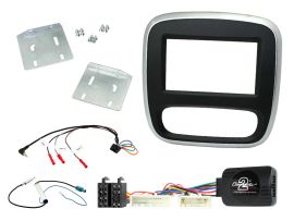 CTKRT07 Renault Trafic 2015 Onwards Silver/Black Double Din Car Stereo Fascia Fitting Kit 