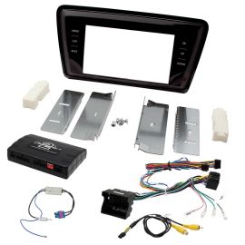 Skoda Octavia Double Din Facia Panel w/ Steering Controls Car Stereo Fitting Kit