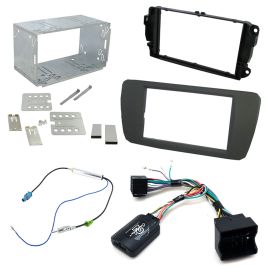 Seat Ibiza Mk4 6J Double Din Fascia w/ Steering Controls Car Stereo Fitting Kit
