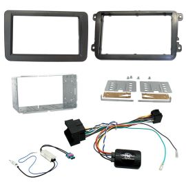 VW Volkswagen MIB-PQ Double Din Fascia Steering Control Car Stereo Fitting Kit