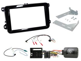 CTKVW20 VW Golf, Tiguan, EOS Piano Black Double Din Car Stereo Fascia Complete Installation Fitting Kit