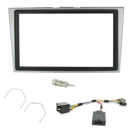 Vauxhall Double Din Fascia Car Stereo Fitting Kit w/ Steering Controls - Silver