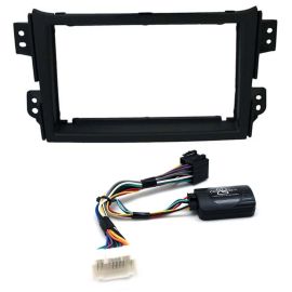 Double Din Far Stereo Facia & Steering Control Interface Kit For Vauxhall Agila
