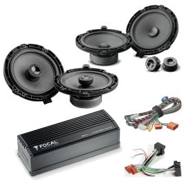 Focal Inside Peugeot, Vauxhall, Citroen Car Audio Upgrade 2 Way Component and Coaxial Speaker plus Amplifier Package