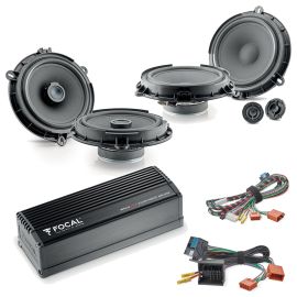 FOCAL INSIDE POWERED 6.0 Ford Car Audio Upgrade 2 Way Component and Coaxial Speaker plus Amplifier Package