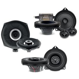 BMW  1, 2, 3, 4, 5, 6, 7, X1, X2, X3, X5, X6 X7, Z4 Car Audio upgrade System with 2 Way Component Kit, Coaxial Speaker and underseat Subwoofer