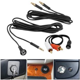 High Quality Dash Mount 3.5mm Audio Input Extension Kit Cable Aux to RCA Adaptor