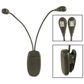 LED Dual Light Lamp Flexible Gooseneck Clip On For Book Reading